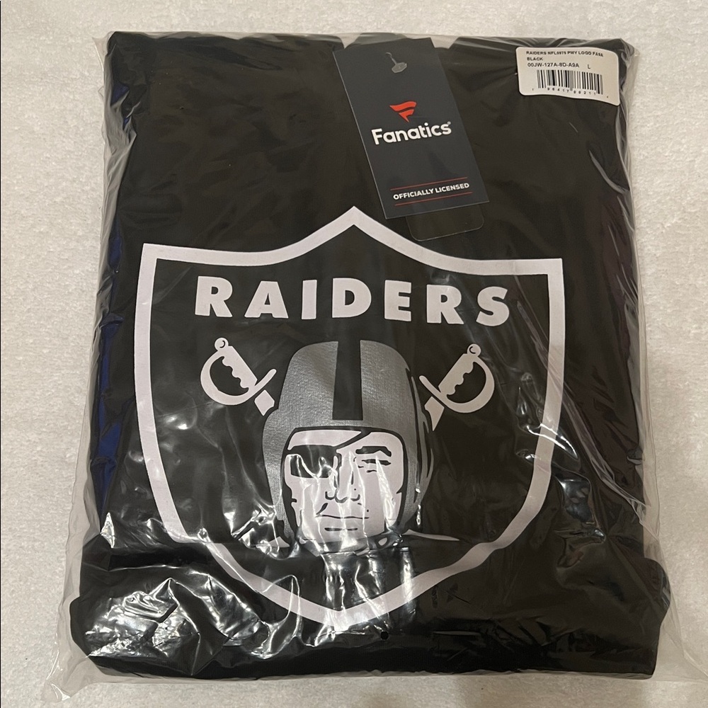 Fanatics Raiders Officially Licensed NFL Front Pocket Hoodie Size L - MSRP: $69